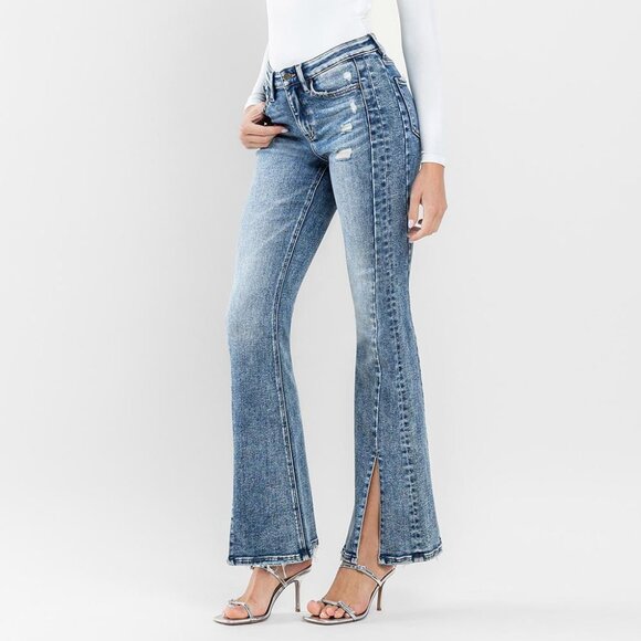 Flying Monkey Smilingly High Rise Split Hem Flare - NWT SZ 15 (32) - Picture 3 of 5